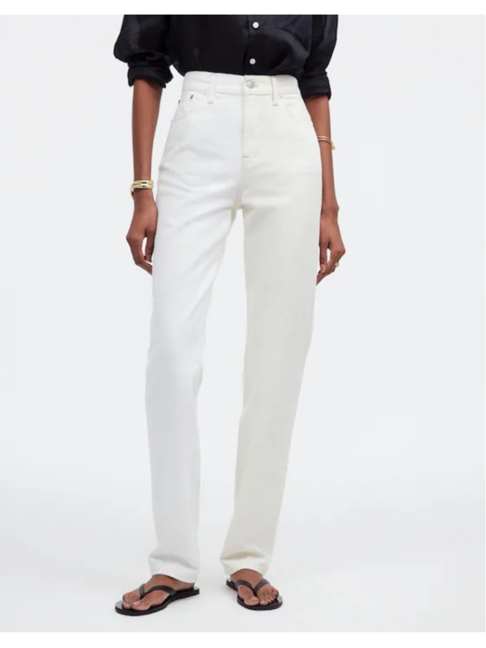 Madewell 90s Straight Leg Jeans Creamy White Denim Size 32 Petite